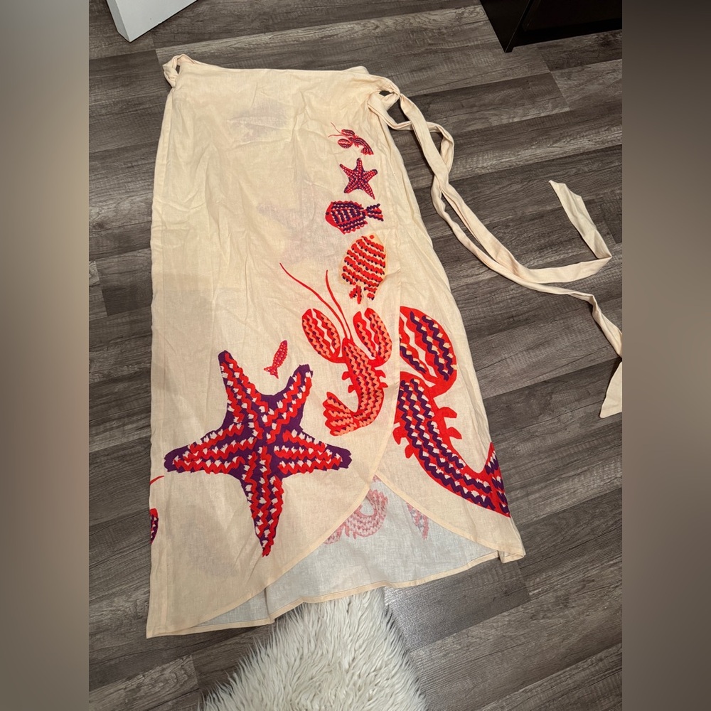 Farm Rio Printed Tie Waist Sarong Cover-Up